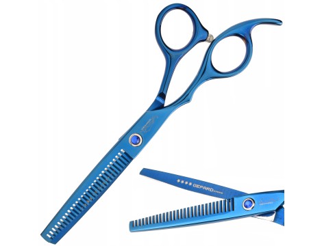 GEPARD Degażówki nożyczki praworęczne 6,0 Neonix offset fryzjerskie do strzyżenia włosów do salonu linia Superior