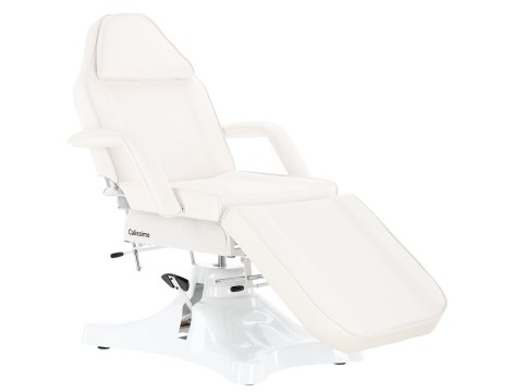 Fotel hydrauliczny kosmetyczny Daniel obrotowy spa łóżko leżanka do salonu kosmetycznego biały - 2