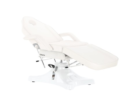 Fotel hydrauliczny kosmetyczny Daniel obrotowy spa łóżko leżanka do salonu kosmetycznego biały - 6