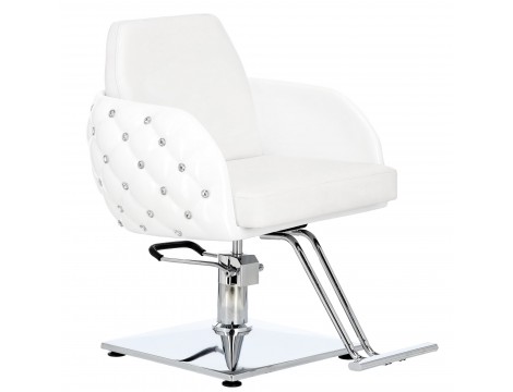 Fotel fryzjerski Leo hydrauliczny obrotowy do salonu fryzjerskiego podnóżek chromowany krzesło fryzjerskie - 2
