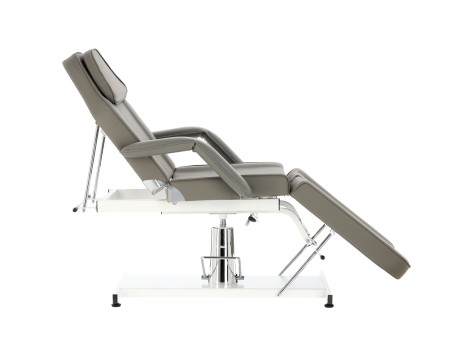 Fotel hydrauliczny kosmetyczny Isaiah obrotowy spa łóżko leżanka do salonu kosmetycznego szary - 3
