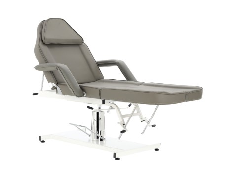 Fotel hydrauliczny kosmetyczny Isaiah obrotowy spa łóżko leżanka do salonu kosmetycznego szary - 8