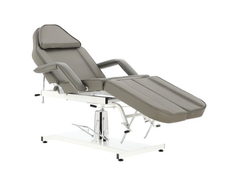 Fotel hydrauliczny kosmetyczny Isaiah obrotowy spa łóżko leżanka do salonu kosmetycznego szary - 6