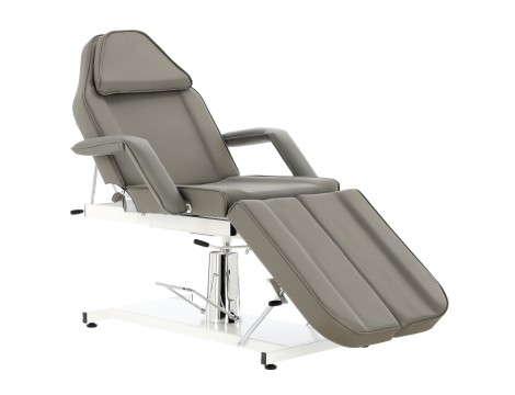 Fotel hydrauliczny kosmetyczny Isaiah obrotowy spa łóżko leżanka do salonu kosmetycznego szary - 2
