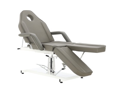 Fotel hydrauliczny kosmetyczny Isaiah obrotowy spa łóżko leżanka do salonu kosmetycznego szary - 7