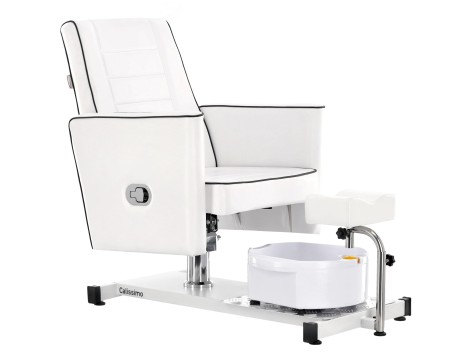 Fotel kosmetyczny do pedicure King odchylany z masażerem stóp do salonu spa biały - 2