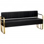 Sofa kanapa do salonu poczekalni gabinetu dwuosobowa złota rama - 2