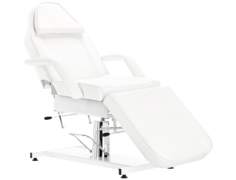 Fotel hydrauliczny kosmetyczny Josiah obrotowy spa łóżko leżanka do salonu kosmetycznego biały produkt złożony - 2