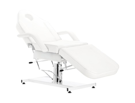 Fotel hydrauliczny kosmetyczny Josiah obrotowy spa łóżko leżanka do salonu kosmetycznego biały produkt złożony - 5
