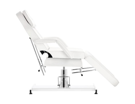 Fotel hydrauliczny kosmetyczny Josiah obrotowy spa łóżko leżanka do salonu kosmetycznego biały produkt złożony - 3