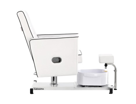Fotel kosmetyczny do pedicure King odchylany z masażerem stóp do salonu spa biały produkt złożony - 4