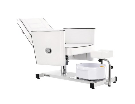 Fotel kosmetyczny do pedicure King odchylany z masażerem stóp do salonu spa biały produkt złożony - 3